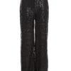 Black Sequin High Waist Palazzo Trousers -Outlet Clothyne Store 00100024443 ZM
