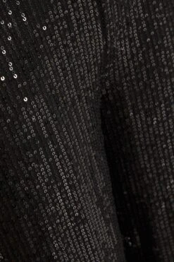 Black Sequin High Waist Palazzo Trousers -Outlet Clothyne Store 00100024443 ZS