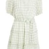 Sage Gingham Wrap Skater Dress 1 Sage Gingham Wrap Skater Dress -Outlet Clothyne Store 00100029429 ZM