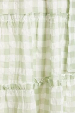 Sage Gingham Wrap Skater Dress -Outlet Clothyne Store 00100029429 ZS