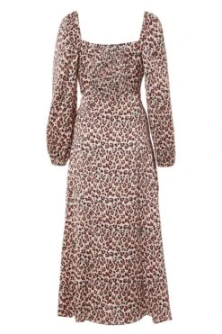 Pink Animal Print Midi Dress -Outlet Clothyne Store 00100031402 ZB