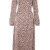 Pink Animal Print Midi Dress 1 Pink Animal Print Midi Dress -Outlet Clothyne Store 00100031402 ZM