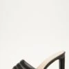 Wide Fit Black Heeled Mule Sandal -Outlet Clothyne Store 00100031751 ZM