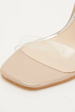 Wide Fit Square Toe Clear Heeled Sandal -Outlet Clothyne Store 00100031837 ZB