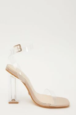 Wide Fit Square Toe Clear Heeled Sandal -Outlet Clothyne Store 00100031837 ZS
