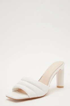 White Padded Mule Sandals -Outlet Clothyne Store 00100032846 XB