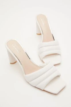 White Padded Mule Sandals -Outlet Clothyne Store 00100032846 XS