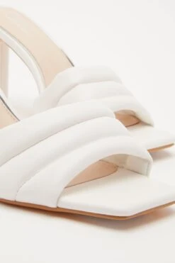 White Padded Mule Sandals -Outlet Clothyne Store 00100032846 ZB