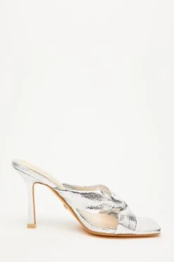 Silver Mule Heeled Sandals -Outlet Clothyne Store 00100032932 ZS