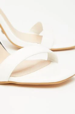 White Clear Ankle Tie Heeled Sandals -Outlet Clothyne Store 00100032940 ZB