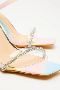 Multicoloured Diamante Heeled Sandals -Outlet Clothyne Store 00100032942 ZB