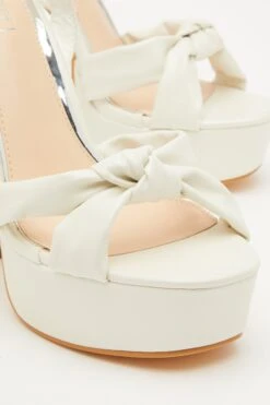White Platform Knot Heeled Sandals -Outlet Clothyne Store 00100032958 ZB