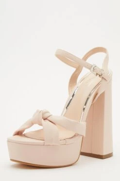 Pink Platform Knot Heeled Sandals -Outlet Clothyne Store 00100032959 XB