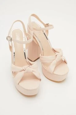 Pink Platform Knot Heeled Sandals -Outlet Clothyne Store 00100032959 XS