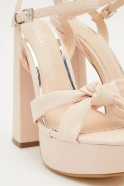 Pink Platform Knot Heeled Sandals -Outlet Clothyne Store 00100032959 ZB