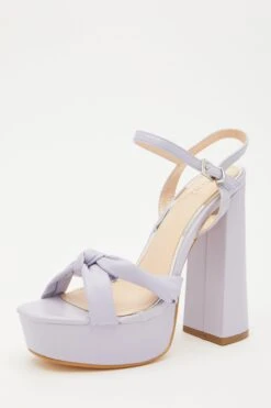 Lilac Platform Knot Heeled Sandals -Outlet Clothyne Store 00100032960 XB
