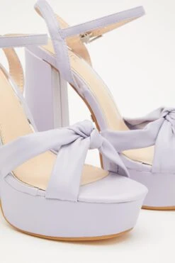 Lilac Platform Knot Heeled Sandals -Outlet Clothyne Store 00100032960 ZB