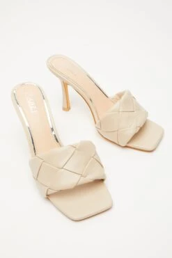 Nude Woven Mule Sandals -Outlet Clothyne Store 00100032968 XS