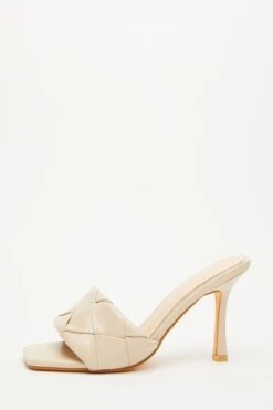 Nude Woven Mule Sandals