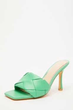 Green Woven Mule Sandals -Outlet Clothyne Store 00100032970 XB