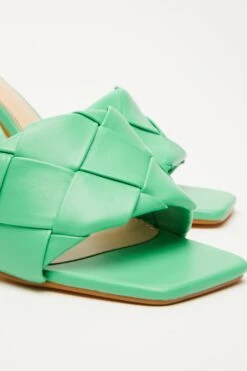 Green Woven Mule Sandals -Outlet Clothyne Store 00100032970 ZB