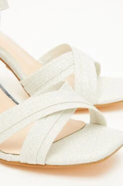 Silver Shimmer Heeled Sandals -Outlet Clothyne Store 00100032974 ZB