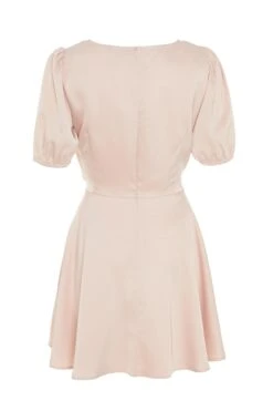 Pink Satin Cut Out Skater Dress -Outlet Clothyne Store 00100033145 ZB