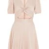 Pink Satin Cut Out Skater Dress -Outlet Clothyne Store 00100033145 ZM