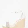 White Embellished Pleat Wedges 1 White Embellished Pleat Wedges -Outlet Clothyne Store 00100033267 ZM