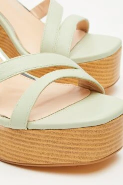 Sage Faux Leather Platform Heeled Sandals -Outlet Clothyne Store 00100033291 ZB