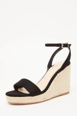 Black Woven Wedges -Outlet Clothyne Store 00100033297 XB