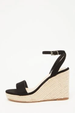 Black Woven Wedges