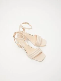 Wide Fit Nude Block Heeled Sandals -Outlet Clothyne Store 00100033308 XS