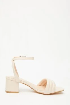 Wide Fit Nude Block Heeled Sandals -Outlet Clothyne Store 00100033308 ZS