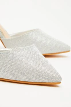 Wide Fit Silver Shimmer Court Heel -Outlet Clothyne Store 00100033319 ZB