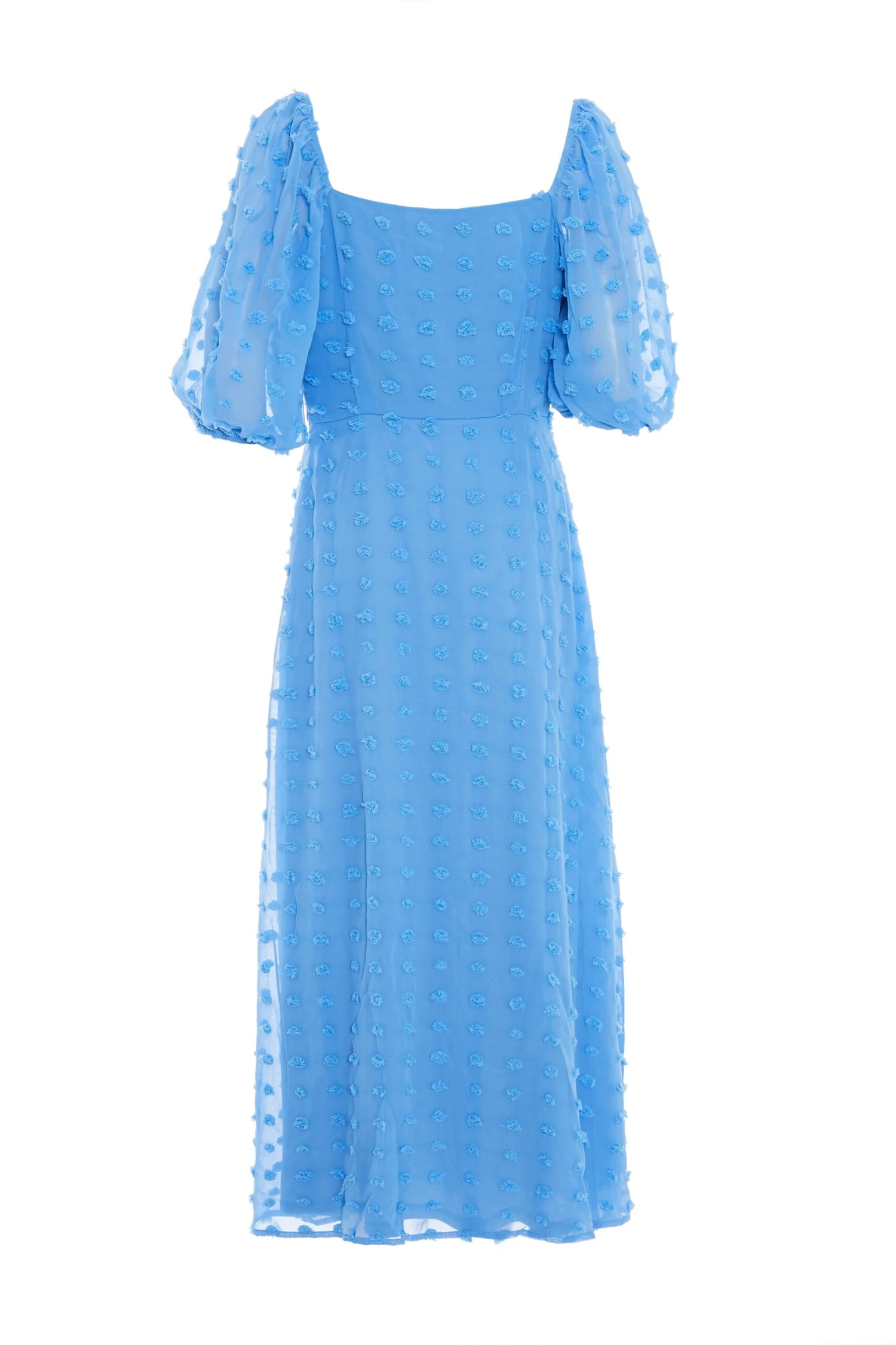 Blue Chiffon Polka Dot Midi Dress 7 Blue Chiffon Polka Dot Midi Dress - Image 5