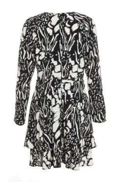 Black Animal Print Mini Dress -Outlet Clothyne Store 00100035021 ZB