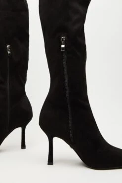 Black Over The Knee Heeled Boots -Outlet Clothyne Store 00100035048 ZB