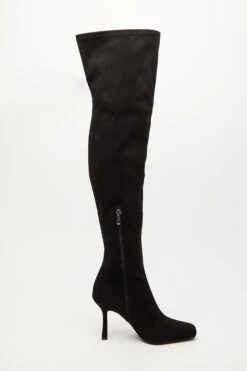 Black Over The Knee Heeled Boots -Outlet Clothyne Store 00100035048 ZS