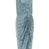 Grey Plisse Ruched Midi Dress -Outlet Clothyne Store 00100035166 ZM