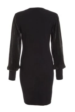Black Light Knit Bodycon Mini Dress -Outlet Clothyne Store 00100035258 ZB