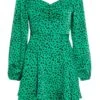 Green Animal Print Skater Dress -Outlet Clothyne Store 00100035494 ZM
