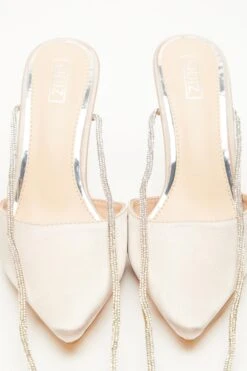 Champagne Satin Diamante Court Heels -Outlet Clothyne Store 00100035607 XS