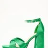 Green Satin Jewel Platform Heeled Sandals -Outlet Clothyne Store 00100035676 ZM