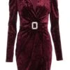 Berry Velvet Wrap Bodycon Mini Dress 2 Berry Velvet Wrap Bodycon Mini Dress -Outlet Clothyne Store 00100035717 ZM