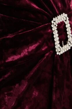 Berry Velvet Wrap Bodycon Mini Dress -Outlet Clothyne Store 00100035717 ZS