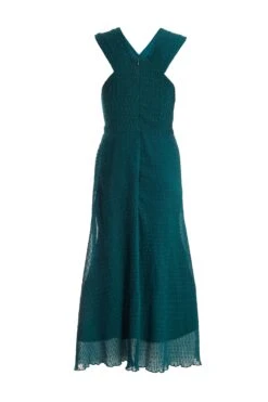 Teal Chiffon Crinkle Halter Neck Midi Dress 12 Teal Chiffon Crinkle Halter Neck Midi Dress -Outlet Clothyne Store 00100035778 ZB