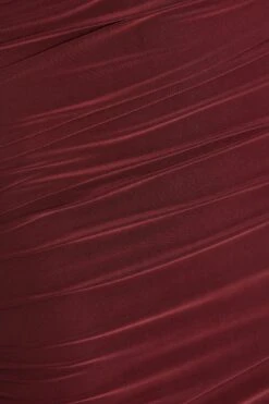 Wine Ruched Bodycon Midi Dress -Outlet Clothyne Store 00100035792 ZS