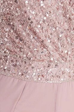 Pink Chiffon Embellished Palazzo Jumpsuit -Outlet Clothyne Store 00100035924 ZS