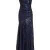 Navy Sequin Ruched Maxi Dress -Outlet Clothyne Store 00100035930 ZM